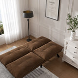 Leatehr Feeling Brown Convertible Folding Modern sofa Bed W570P168045