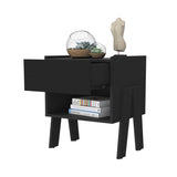 Black Wengue 1-Drawer 1-Shelf Nightstand B06280189