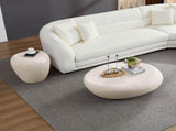 19.29 inch Irregular Fiberglass Side Table Durable, Scratch-Resistant & Waterproof End Table for W2582P575026