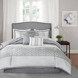 7 Piece Comforter Set Grey King B03596856