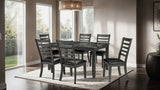 Simple Classic Dark Gray 7pc Set Faux Marble Top Table 6xSide Chairs Leatherette Seats B2741P348915
