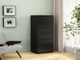 6 Drawer Dresser,Modern Storage Chest of Drawers,18.9In Black Dresser for Closet with Handle-Free W3151P407892