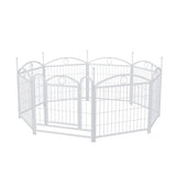 ZUN Dog Playpen Indoor 24 inch 8 Panels Metal Dog Pen Pet Dog Fence Outdoor Exercise Pen with Doors, W368P233997