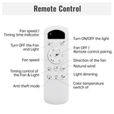 ZUN 52 Inch Ceiling Fan Lights 3 Solid Wood Fan Blade Noiseless Reversible Motor Remote Control W93443059