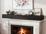 72" Rustic Wood Fireplace Mantel,Wall-Mounted & Floating Shelf for Home Decor 37583166