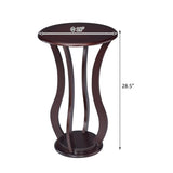 Cherry Round Accent Table with Faux Marble Top B062P145502
