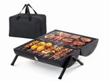 16.3 in Compact Portable Charcoal Grill, Small Two-Side Tabletop BBQ Grill with 2 Grates, Ash Trays, 20236057