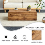 Modern MDF coffee table with wood texture pattern -39.37x23.62x11.81 inches - stylish and durable W1151P194277