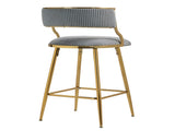 SET OF 2,26'' Counter height bar stools Corduroy kitchen island counter bar stool with back,golden 23451115