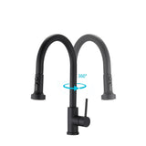 Stainless Steel Pull Down Kitchen Faucet with Sprayer Matte Black JYBB412MB