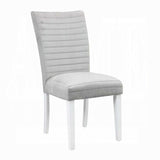 Grey and White Tufted Back Side Chairs B062P182767