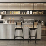 Creamy White Bar Stools Swivel Counter Chairs with Metal Frame Set of 2 Hand Woven Paper Rope Dining W1757P144565