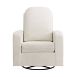 Glider Swivel Chair White Box Seat Cushion Solid Rubberwood Transitional Style Living Room 1pc B2741P598435
