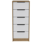 Kaia 5 Drawer Dresser, Vertical Dresser -White / Pine B07092064