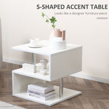 ZUN Coffee Tables for Living Room Modern Black Coffee Table with S-Shaped 3 Tiers Open Storage Shelf 35647212