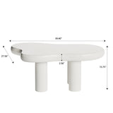 ZUN 39.4" Cloud Coffee Table, Cute Cream Coffee Table with 4 Solid Legs, Modern Carton Center Table for W2853P228927