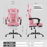 Gaming Chair with Footrest, High Back Gaming Chairs PVC Leather Ergonomic Gamer Chair with W2367P288676