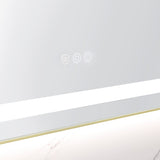 40 x 24 Inch LED Bathroom Mirror with Front and Backlight, Wall Mounted Vanity Mirror with Aluminum W2287P310324