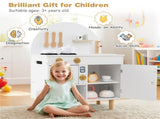 White Wooden Kids Play Kitchen with Interactive Stove & Sink, ASTM/CPSIA Compliant Pretend Cooking 58079730