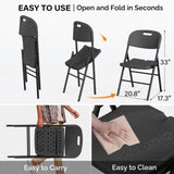2pcs 47*54*84cm Garden Plastic Folding Chair Black 50710941
