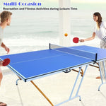 ZUN 9ft Mid-Size Table Tennis Table Foldable & Portable Ping Pong Table Set for Indoor & Outdoor Games 04440983