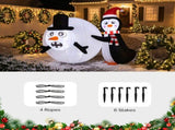 4FT Christmas Inflatable Penguin Rolling Snowball Yard Decoration with 3 LED Lights, 210D Polyester 45346287