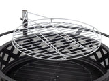 30in Outdoor Metal Fire Pit with Cooking Grates Black 29194477
