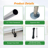 20x32 FT Party Tent with 3 Storage Bags & Removable Sidewalls, Outdoor Canopy Gazebo for Carport 08975333