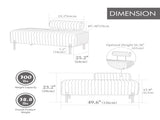 49.6" Wide Upholstered Mini Loveseat with Metal Legs, 2-Seater Small Sofa End of Bed Bench Window W3118P307507