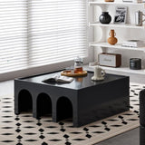 Multifunctional 4-Tier Black Book Shelf & Coffee Table for Living Room Bedroom Dining Room Study 87399485