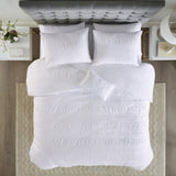 Full/Queen 4 Piece Cotton Seersucker Duvet Cover Set B035129170