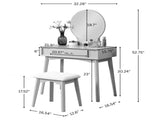 Maly Contemporary Wood Vanity and Stool Set, Gold T2574P164226