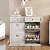 Shoe Storage Cabinet with 2 Drawers, 4 Flip Drawers, Freestanding Shoe Cabinet Organizer with W1120P290633