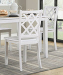 ZUN Classic Transitional 5pc Dining Set White Finish Dining Table and Four Side Chairs Set Lattice-Back B011P144224