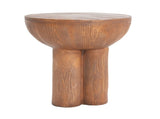 Iris Outdoor Patio Three-Legged Wood-Grain Round MGO Side Table, Brown N775P300880B