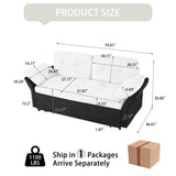 Convertible Pull Out Sofa Bed Queen Size, 3-in-1 Convertible Sleeper Couch with Thicked Cushions and W3163P269663