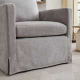 29.92'' Swivel Accent Chair, Upholstered Skirted Swivel Chair with Removable Back Cushion, 360 W1852P202089