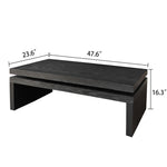 ZUN Modern Coffee Table, Black Wooden Coffee Table, Rectangle Cocktail Tea Table for Living Room, 47.6" W2729P198990