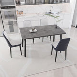 55.12-70.87" expandable rectangular dining table that can accommodate 4-6 people, equipped with 4 PU 99500020