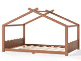 Full House Floor Bed with Support Slats, Solid Wood House Bed Frame for Kids, No Box Spring Needed W1580P535184