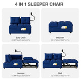 1 versatile foldable sofa bed in 3 lengths, modern sofa sofa sofa velvet pull-out bed, loveseat sofa W1825P246361