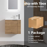 Bathroom Vanity with Sink 22 Inch for Small Bathroom,Floating Bathroom Vanity with Soft Close W99968770