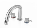 8-Inch Widespread Lavatory Faucet, 2-Handle 3-Hole with Pop-Up Drain and 360&deg Pull-Down Sprayer, 07799121