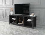 ZUN TV Stand Storage Media Console Entertainment Center,Tradition Black 51353507