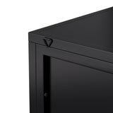 22.25'' Floor Coner Cabinet,Three Tiers with Tempered Glass Doors and Storage Shelves for Bathroom, W757P180792