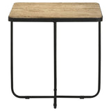 Travertine and Black Accent Table B062P153888