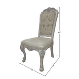 Dresden Synthetic Leather, Fabric & Bone White Finish Side Chair B2726P288756