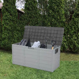 ZUN 75gal 260L Outdoor Garden Plastic Storage Deck Box Chest Tools Cushions Toys Lockable Seat 10663967