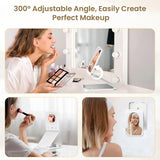 Travel Makeup Mirror with Lights, Portable 1X Vanity Mirror with 5X Lighted Magnification,72 LEDs 3 97128854