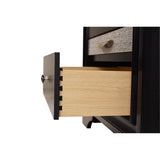 Traditional Style 2 Drawer Nightstand made with Wood in Black Color 808857578259